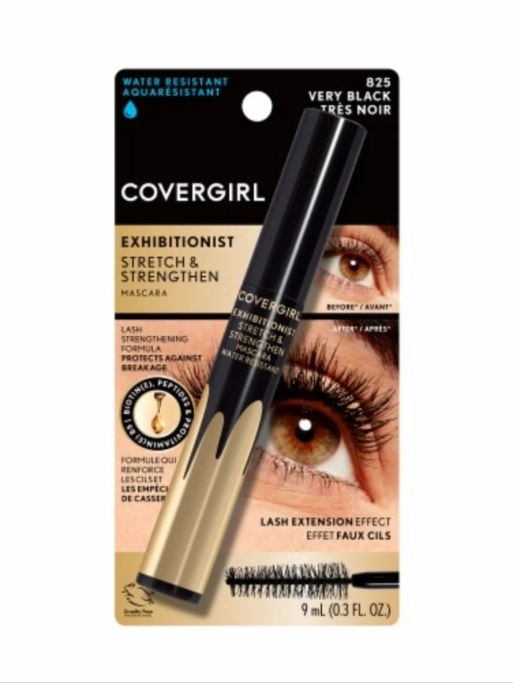 3 x Covergirl Exhibitionist Strengthen Mascara Water Resistant, 825 Very Black